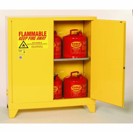 Eagle Mfg 30 Gal. Two Door Manual Close With4" Legs One Shelf 1932XLEGS